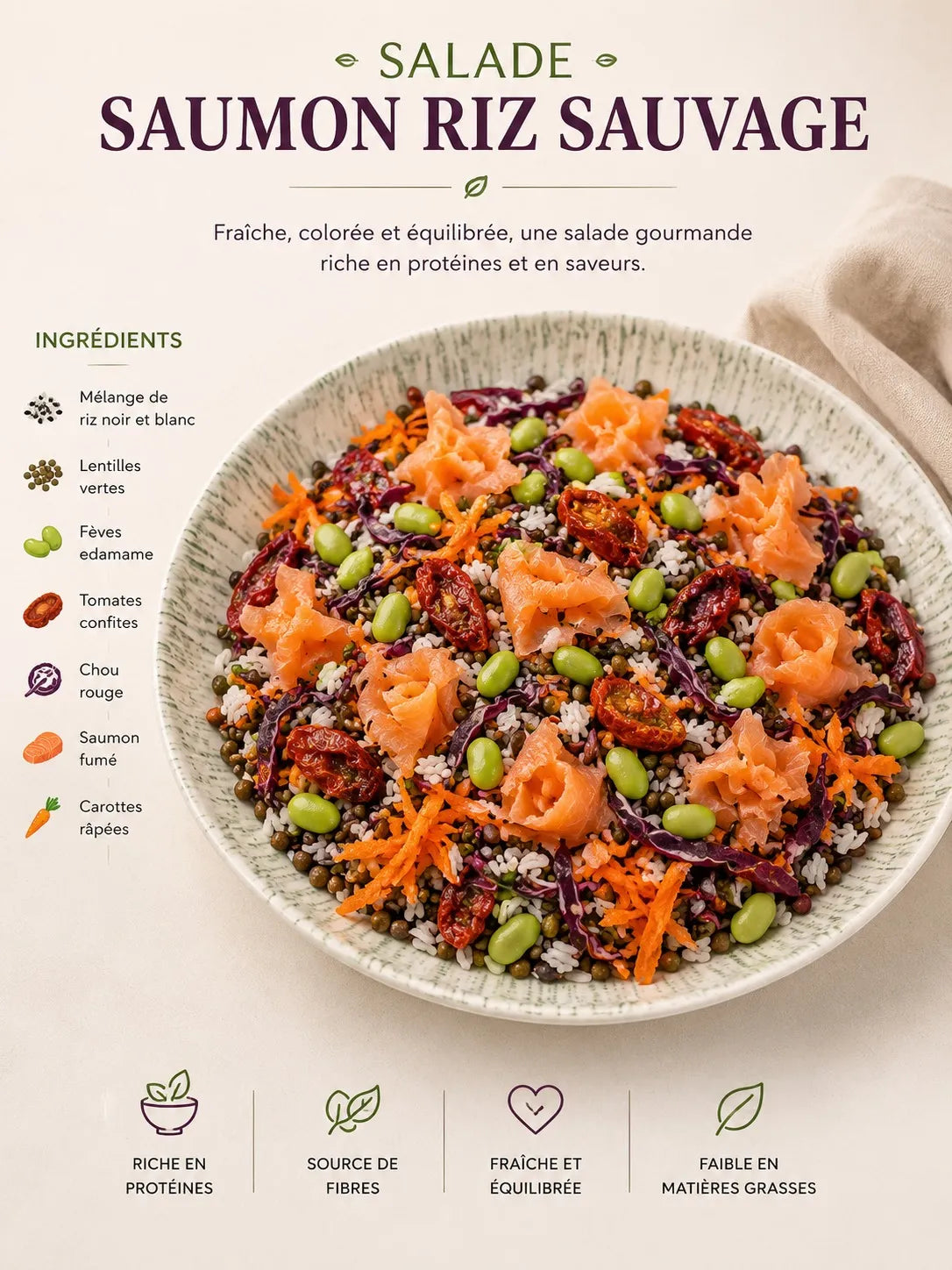 Salade Saumon Riz Sauvage